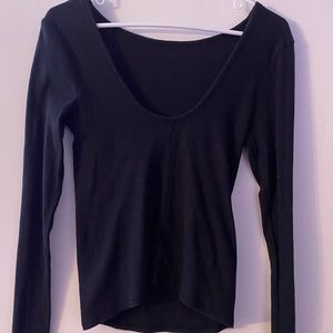 Black scoop neck long sleeve